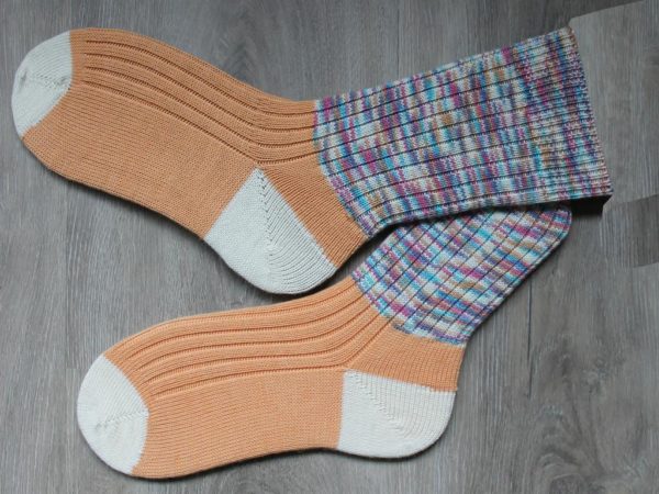 Pastelkleurige wollen sokken maat 38 39