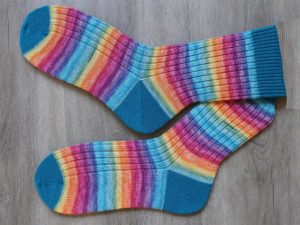 Regenboog sokken maat 48-49