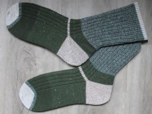 Wollen sokken groen met beige maat 4647